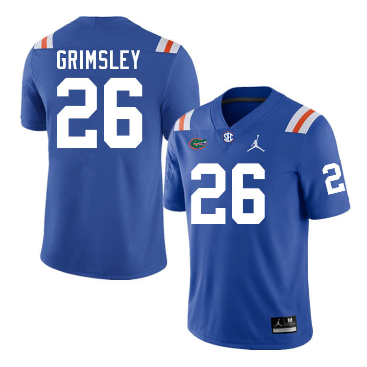 Men #26 Jameer Grimsley Florida Gators College Football Jerseys Stitched-Throwback